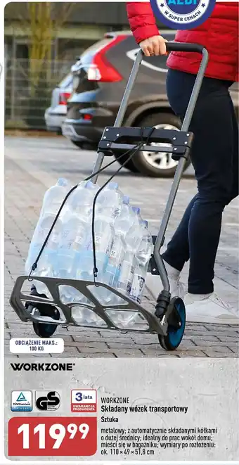ALDI WORKZONE Składany wózek transportowy oferta