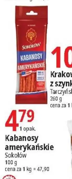 E.Leclerc KABANOSY AMERYKANSKIE 100g oferta
