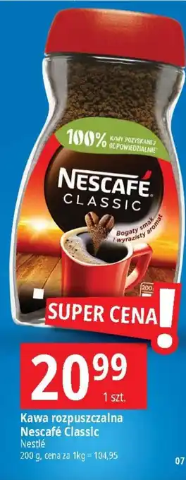 E.Leclerc Kawa rozpuszczalna Nescafé Classic Nestlé 200g oferta
