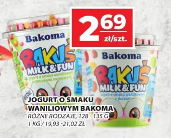 Top Market JOGURT O SMAKU WANILIOWYM BAKOMA 128-135 G oferta
