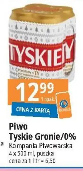 E.Leclerc Piwo Tyskie Gronie/0% Kompania Piwowarska 4 x 500 ml oferta