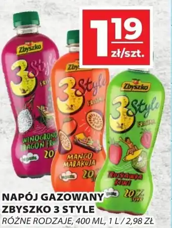 Top Market NAPÓJ GAZOWANY ZBYSZKO 3 STYLE 400 ML oferta