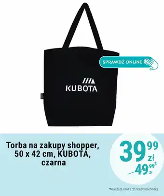 Torba na zakupy shopper, 50 x 42 cm, KUBOTA, czarna