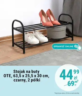 Biedronka Stojak na buty OTE, 63,5 x 25,5 x 30 cm, czarny, 2 półki oferta