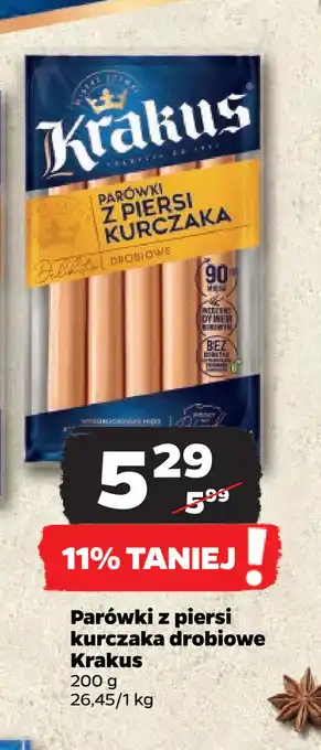 Netto Parówki z piersi kurczaka drobiowe krakus oferta