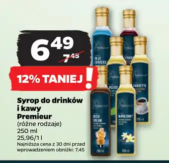 Netto Syrop do drinków i kawy premieur oferta