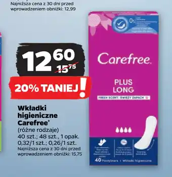 Netto Wkładki higieniczne carefree oferta