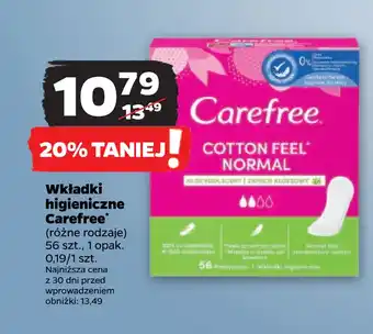 Wkładki higieniczne carefree