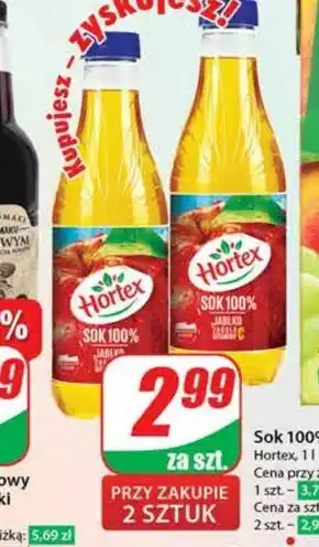 Dino Hortex sok 100 % jabłko 1 l oferta