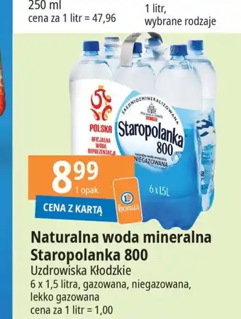 E.Leclerc Naturalna woda mineralna Staropolanka 800 6 x 1,5l oferta