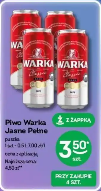 Żabka Piwo Warka Jasne Pełne 500 ml oferta