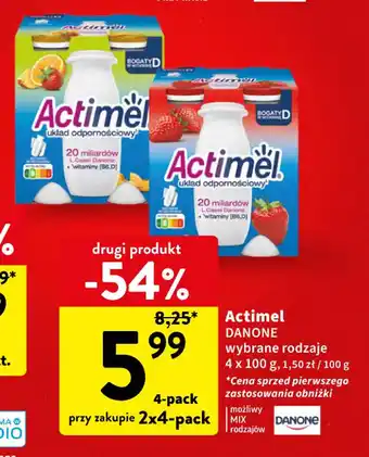 Intermarche Actimel DANONE 4 x 100 g oferta