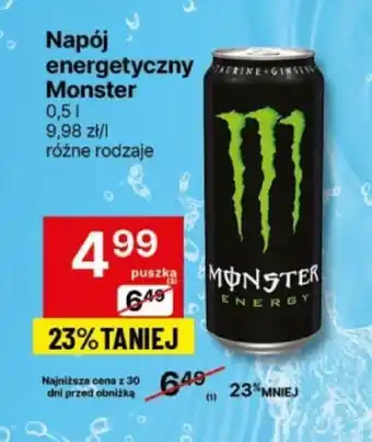 Delikatesy Centrum Napój energetyczny Monster 0,5l oferta