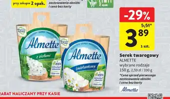 Intermarche Serek Serek twarogowy ALMETTE 150g oferta