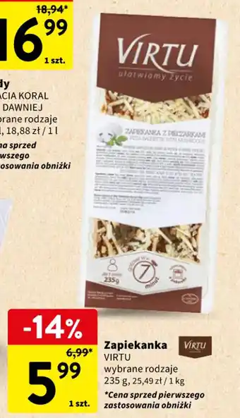 Intermarche Zapiekanka VIRTU 235g oferta