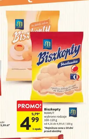 Intermarche Biszkopty MAMUT 100-120g oferta