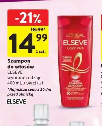 Intermarche Szampon do włosów ELSEVE 400ml oferta