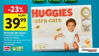 Intermarche Pieluszki dla dzieci HUGGIES EXTRA CARE oferta