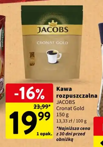Intermarche Kawa rozpuszczalna JACOBS Cronat Gold 150 g oferta