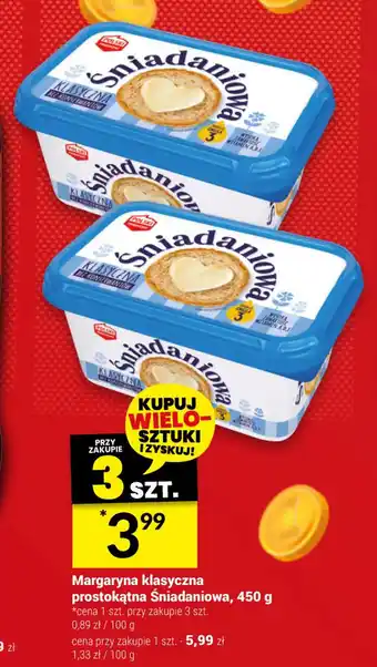 Twój Market Margaryna klasyczna prostokątna Śniadaniowa, 450 g oferta