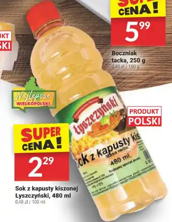 Twój Market Sok z kapusty kiszonej Łyszczyński, 480 ml oferta
