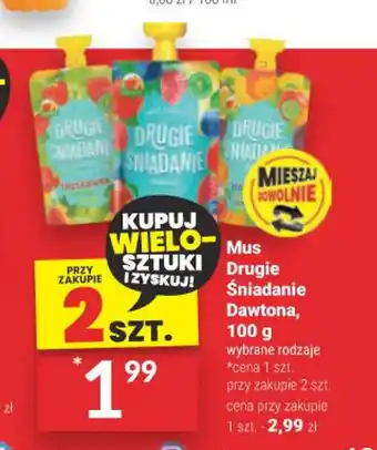 Twój Market Mus Drugie Śniadanie Dawtona, 100 g oferta
