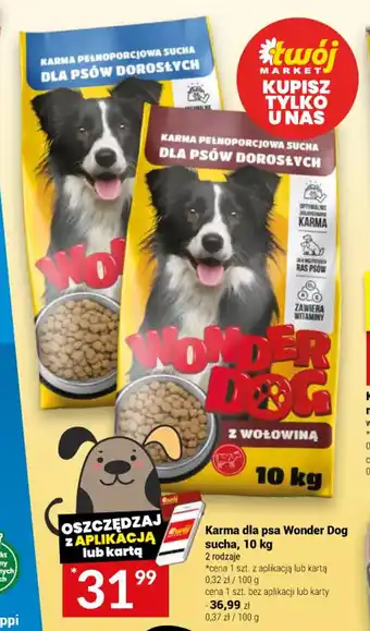 Twój Market Karma dla psa Wonder Dog sucha, 10 kg oferta
