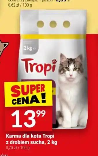 Twój Market Karma dla kota Tropi z drobiem sucha, 2 kg oferta