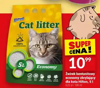 Twój Market Żwirek bentonitowy economy zbrylający dla kota Hilton, 5 l oferta