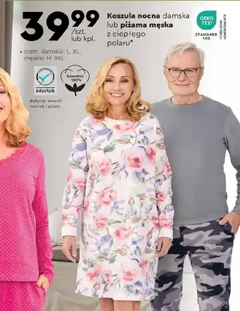 Biedronka Koszula nocna damska lub piżama męska z ciepłego polaru oferta