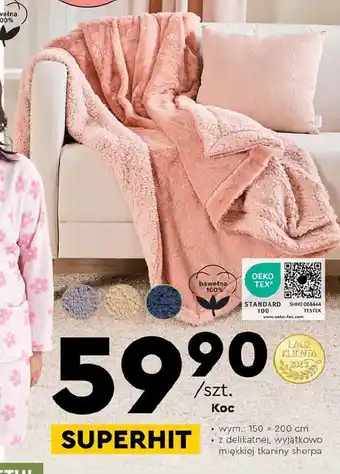 Biedronka Koc 150x200cm oferta