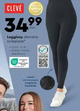 Biedronka CLEVÉ Legginsy damskie ocieplane oferta
