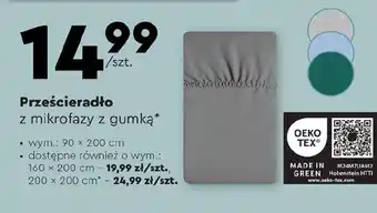 Biedronka Prześcieradło z mikrofazy z gumką 90x200cm oferta