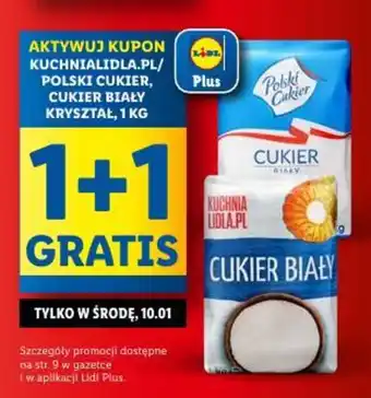 Lidl POLSKI CUKIER, CUKIER BIAŁY KRYSZTAŁ, 1 KG oferta