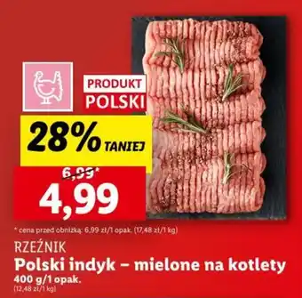 Lidl RZEŹNIK Polski indyk - mielone na kotlety 400 g oferta