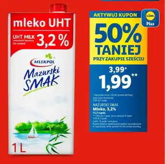 Lidl MAZURSKI SMAK Mleko, 3,2% 1 L oferta