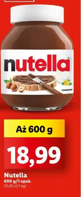 Lidl Nutella 600 g oferta