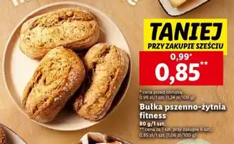 Lidl Bułka pszenno-żytnia fitness 80 g oferta