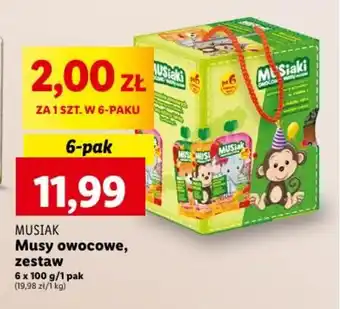Lidl MUSIAK Musy owocowe, zestaw 6 x 100 g oferta