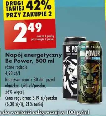 Biedronka Napój energetyczny be power oferta