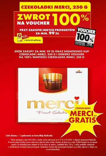 Biedronka CZEKOLADKI MERCI, 250 G oferta