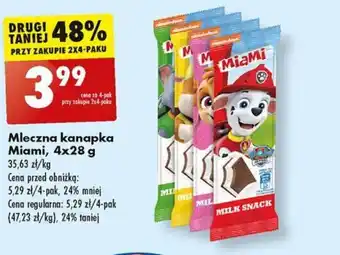 Biedronka Mleczna kanapka Miami, 4x28 g oferta
