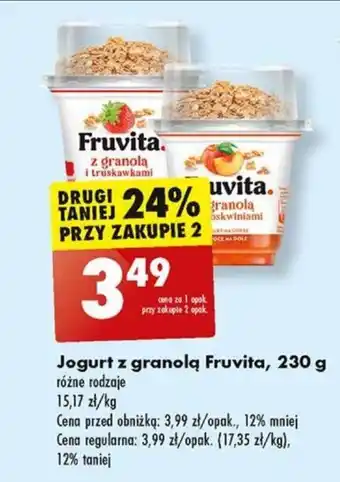 Biedronka Jogurt z granolą Fruvita, 230 g oferta