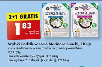 Biedronka Szybki śledzik w sosie Marinero Snack!, 110 g oferta