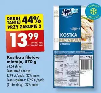 Biedronka Kostka z filetów mintaja, 570 g oferta