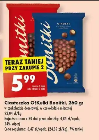 Biedronka Ciasteczka O!Kulki Bonitki, 260 g oferta