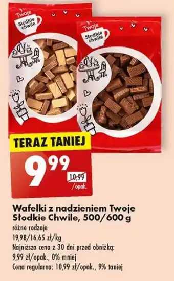 Biedronka Wafelki z nadzieniem Twoje Słodkie Chwile, 500/600 g oferta