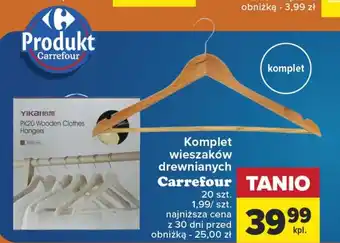 Carrefour Komplet wieszaków drewnianych Carrefour 20 szt. oferta