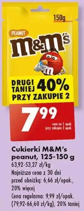 Biedronka Cukierki M&M's peanut, 125-150 g oferta