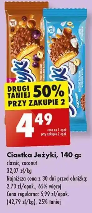 Biedronka Ciastka Jeżyki, 140 g oferta
